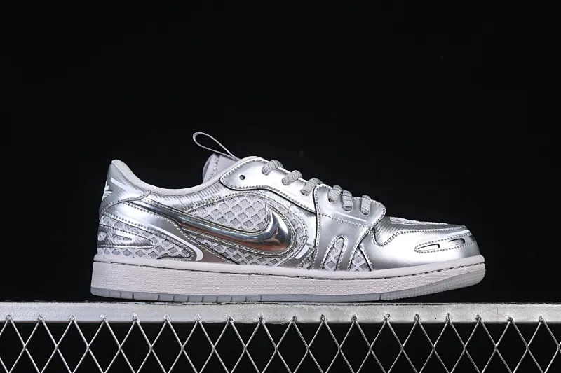 All categories Air Jordan Jordan series basketball shoes Air Jordan 1 Low Air Jordan 1 Low "MM V3" AJ1 Joe 1 liquid silver low-top cultural and casual sneakers HQ2186-002